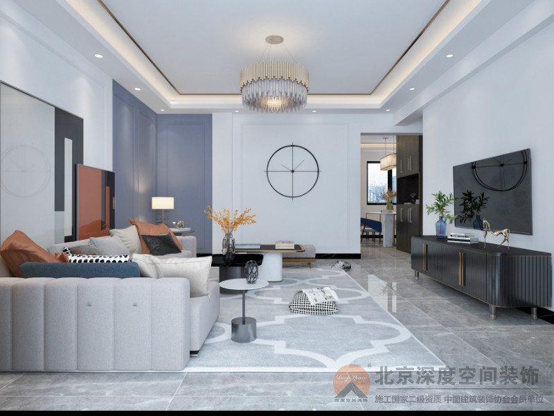 欽州人和春天96㎡現(xiàn)代輕奢裝修效果圖案例